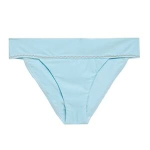 ViX Paula Hermanny NWT Bikini Bottoms Light Blue Gold Finsihing - Size Small